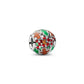Traforato holiday placcato platino charm con marrone, smalto rosso e verde - 735064C01 - Simmi Gioiellerie -Charm