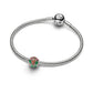 Traforato holiday placcato platino charm con marrone, smalto rosso e verde - 735064C01 - Simmi Gioiellerie -Charm