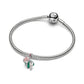 Vischio placcato platino doppio pendente con lacquerosso artificial pearl, smalto rosso e verde - 735066C01 - Simmi Gioiellerie -Charm