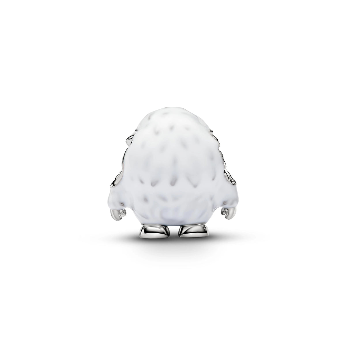 Yeti placcato platino charm con zirconia cubica trasparente, smalto bianco e nero - 735058C01 - Simmi Gioiellerie -Charm