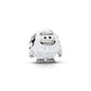 Yeti placcato platino charm con zirconia cubica trasparente, smalto bianco e nero - 735058C01 - Simmi Gioiellerie -Charm