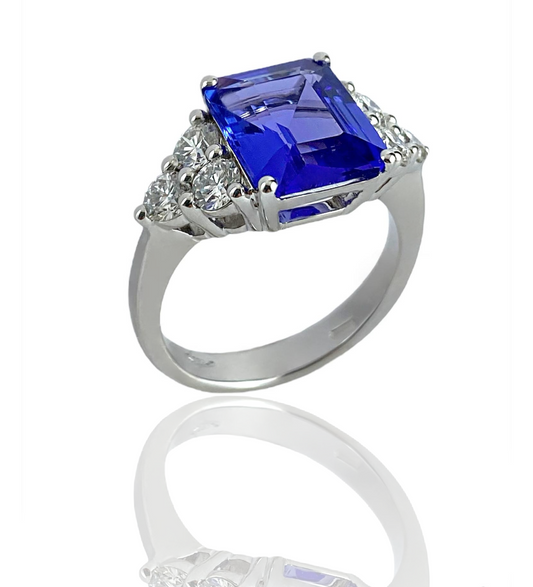 Anello da donna tanzanite e brillanti - Simmi Gioielli