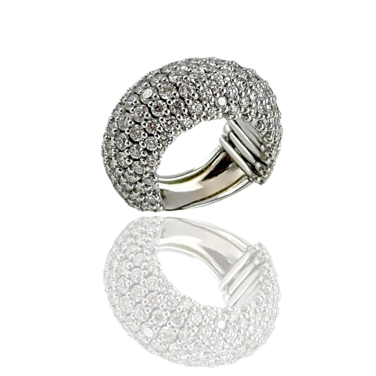 Anello a fascia in oro e diamanti - Simmi Gioiellerie -Anelli