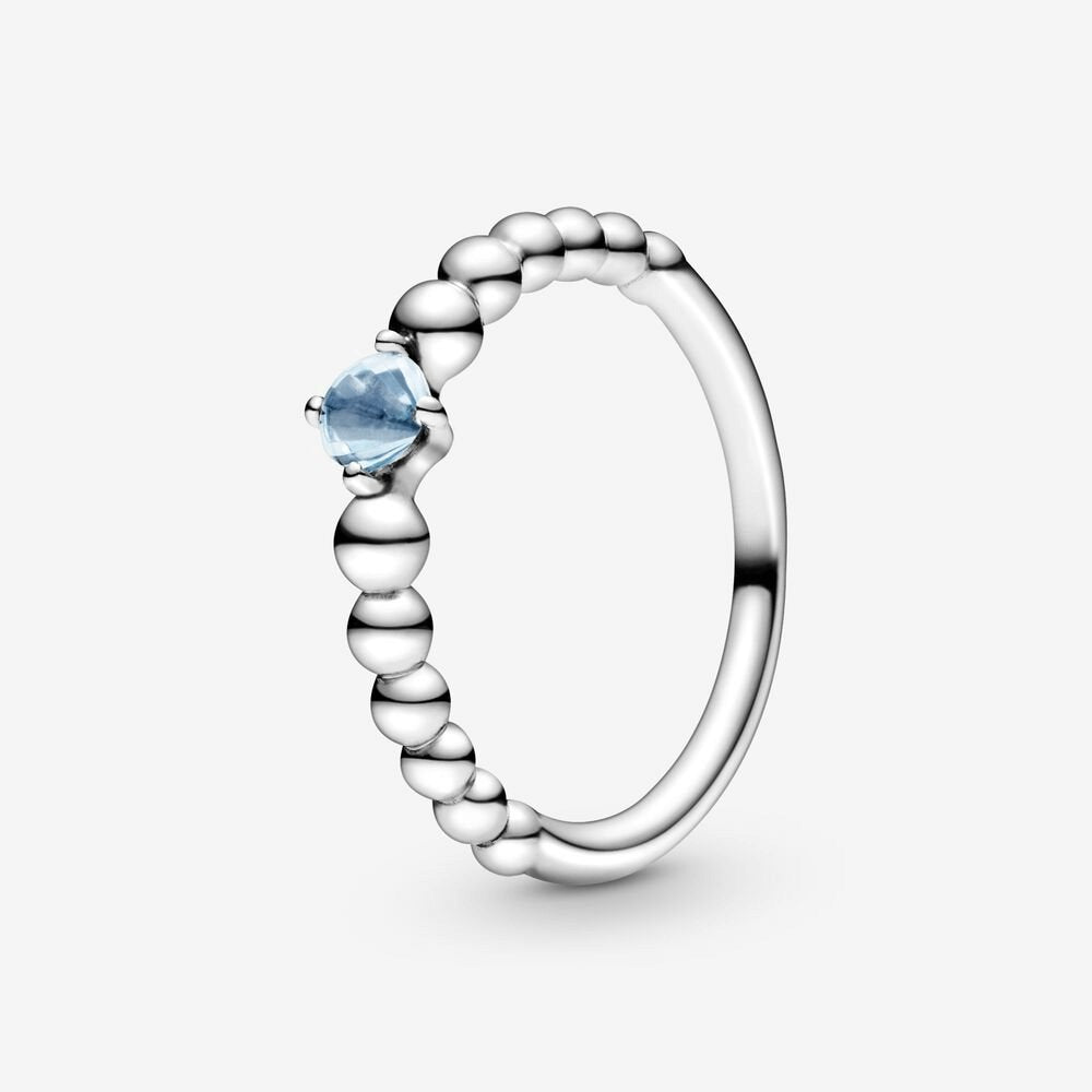 Anello azzurro acqua decorato con sfere - Simmi gioiellerie -Anelli