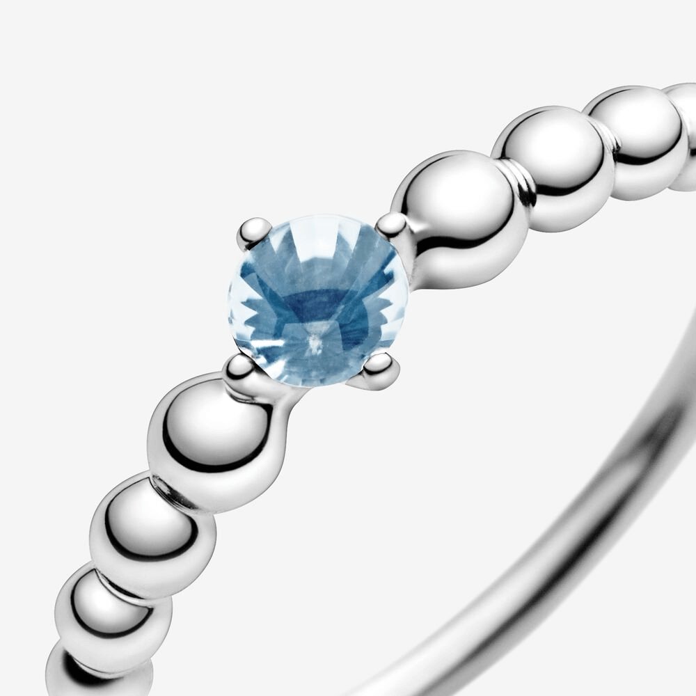 Anello azzurro acqua decorato con sfere - Simmi gioiellerie -Anelli
