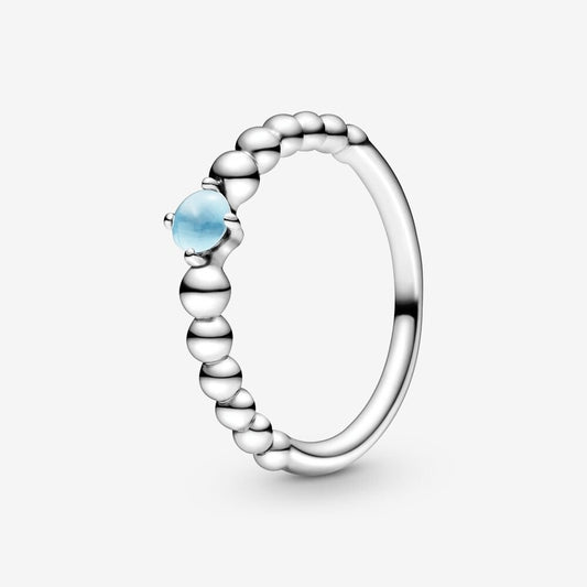 Anello azzurro cielo decorato con sfere - Simmi gioiellerie -Anelli