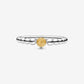 Anello color miele decorato con sfere - Simmi gioiellerie -Anelli