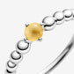Anello color miele decorato con sfere - Simmi gioiellerie -Anelli