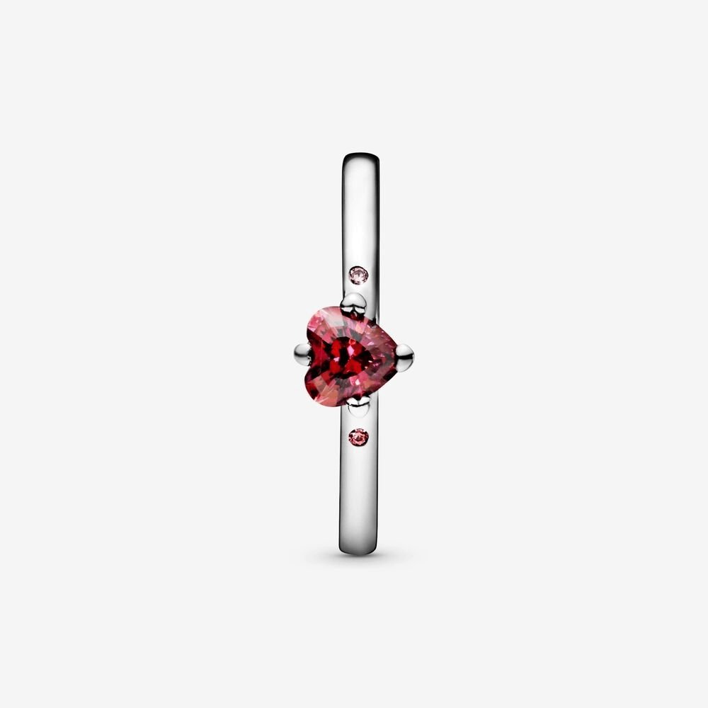 Anello con cuore rosso scintillante - Simmi gioiellerie -Anelli