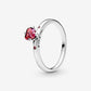 Anello con cuore rosso scintillante - Simmi gioiellerie -Anelli