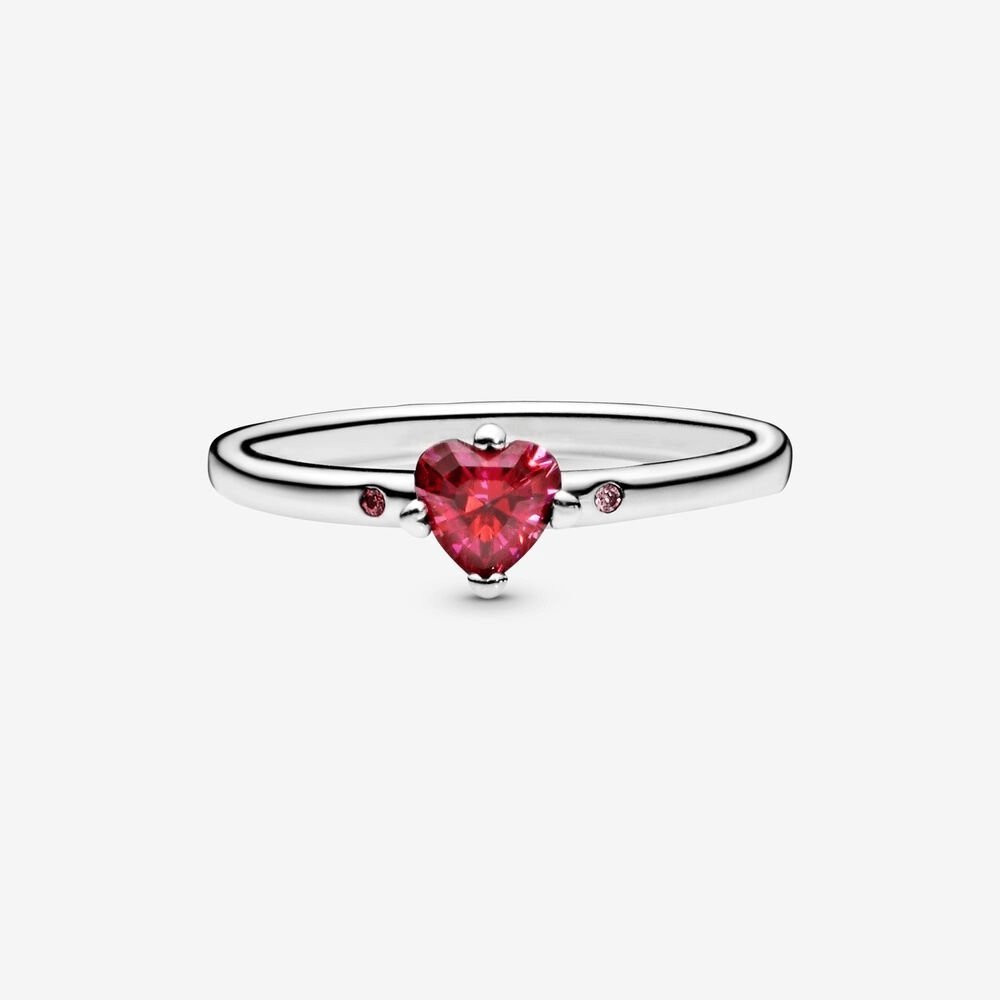 Anello con cuore rosso scintillante - Simmi gioiellerie -Anelli