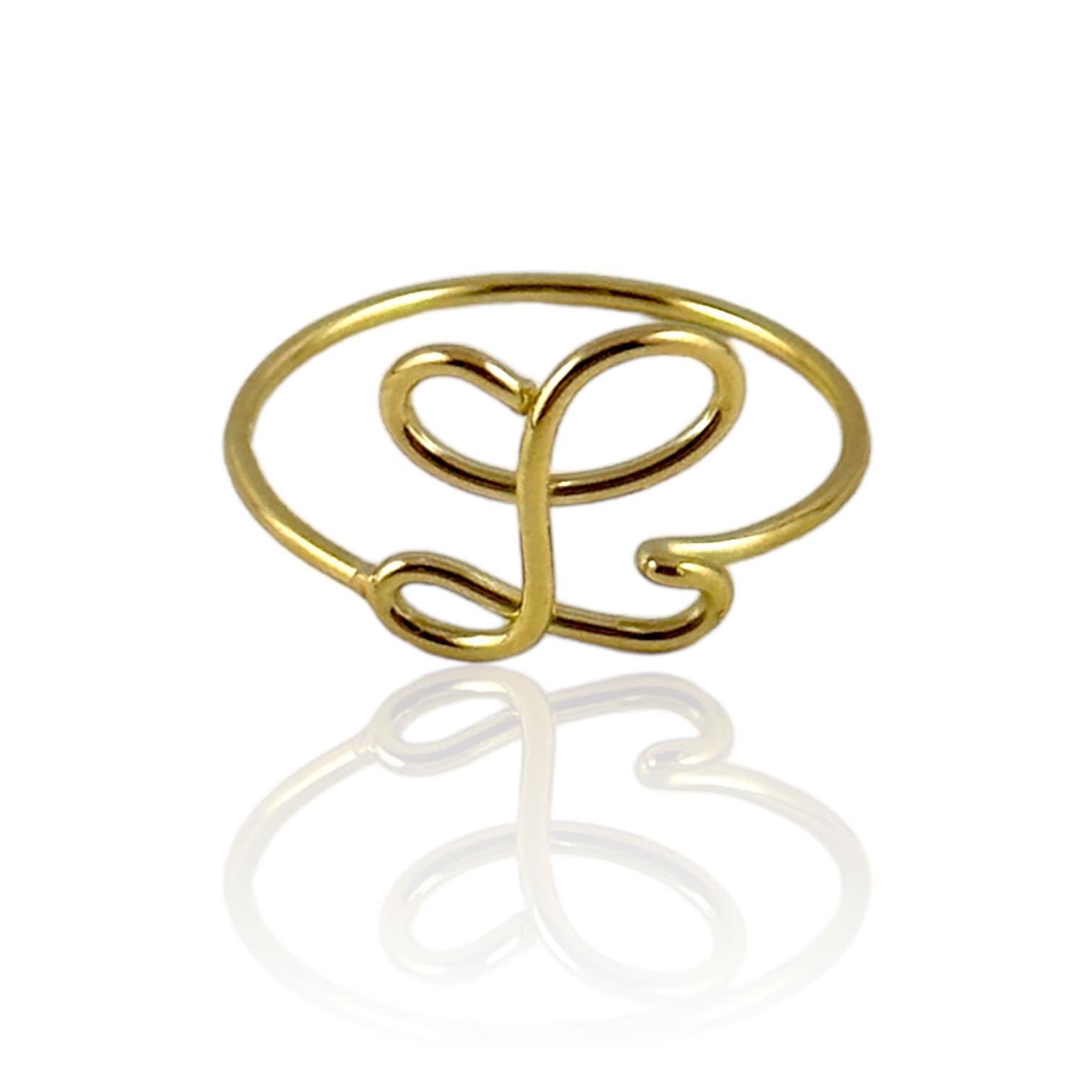 Anello con iniziale in oro - Simmi Gioiellerie -Anelli