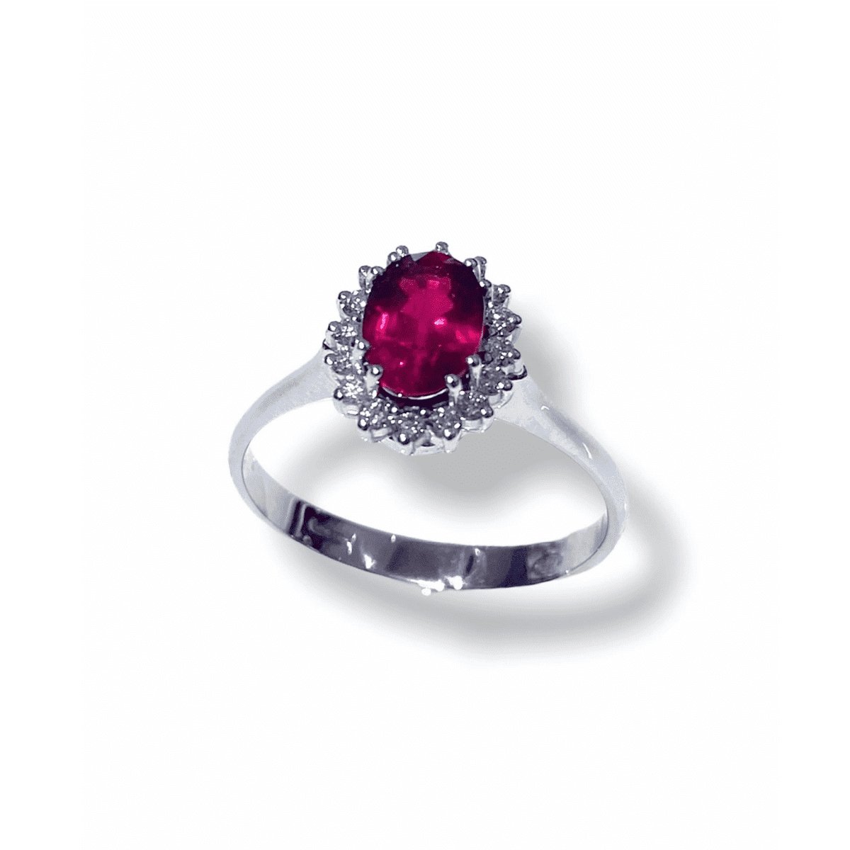 Anello con rubino e diamanti - Simmi gioiellerie -Anello