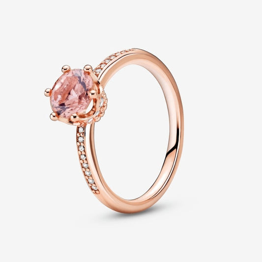 Anello con solitario Corona rosa scintillante - Simmi gioiellerie -Anelli