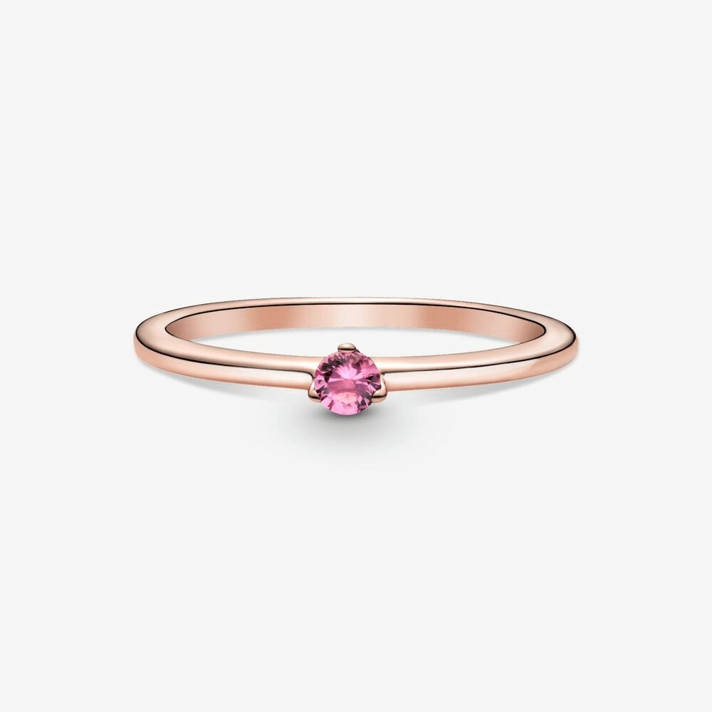 Anello con solitario rosa - Simmi gioiellerie -