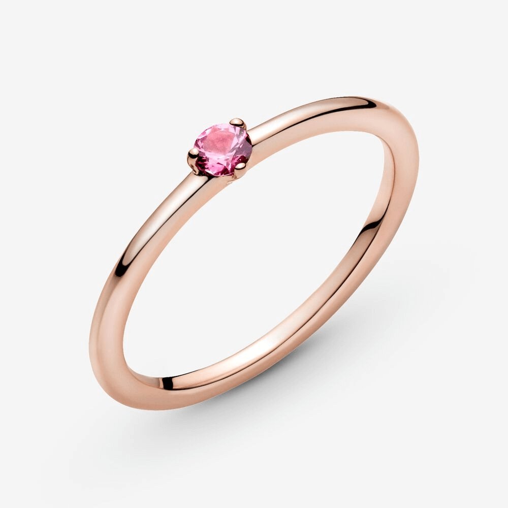 Anello con solitario rosa - Simmi gioiellerie -