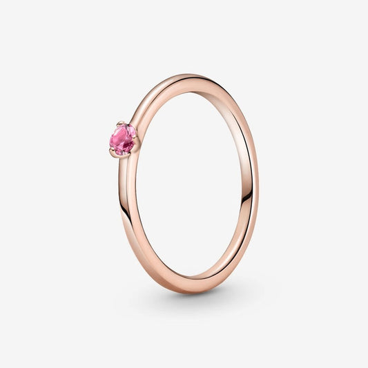 Anello con solitario rosa - Simmi gioiellerie -