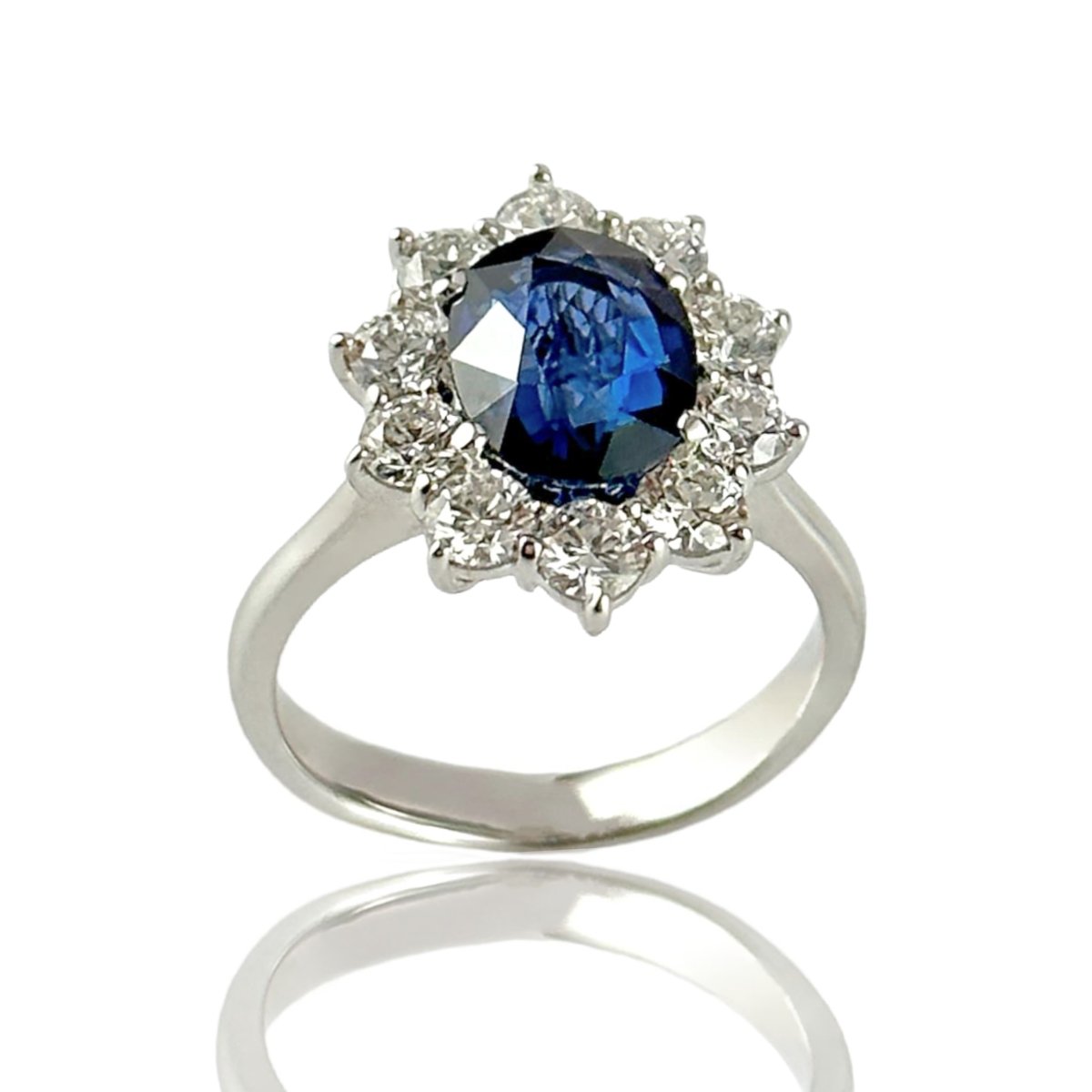 Anello con zaffiro e diamanti - Simmi Gioiellerie -Anelli