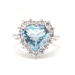 Anello cuore in acquamarina - Simmi Gioiellerie -Anelli