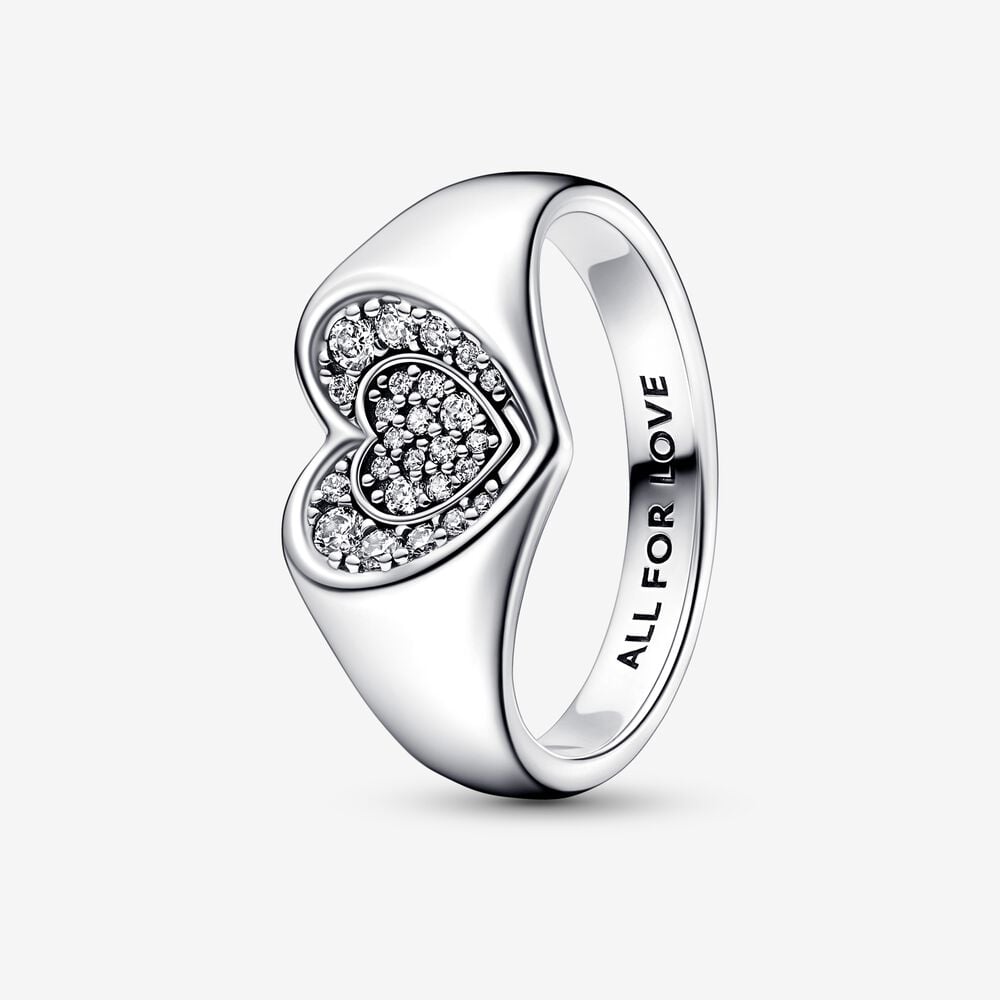 Anello Cuore Pavé Sigillo - 192491C01 - Simmi Gioiellerie -Anelli