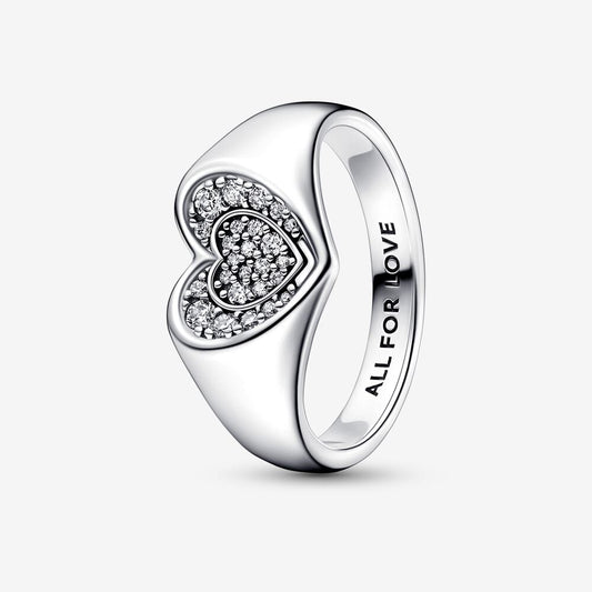 Anello Cuore Pavé Sigillo - 192491C01 - Simmi Gioiellerie -Anelli