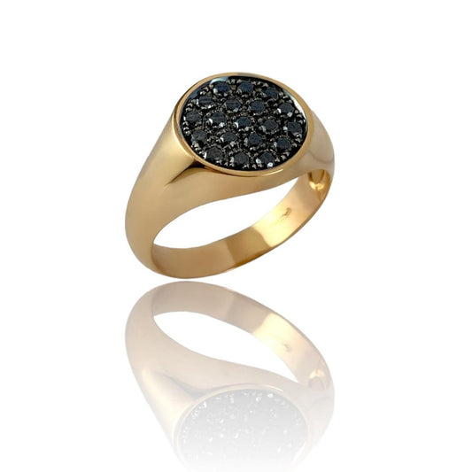 Anello da donna in oro e diamanti neri - Simmi Gioiellerie -anelli