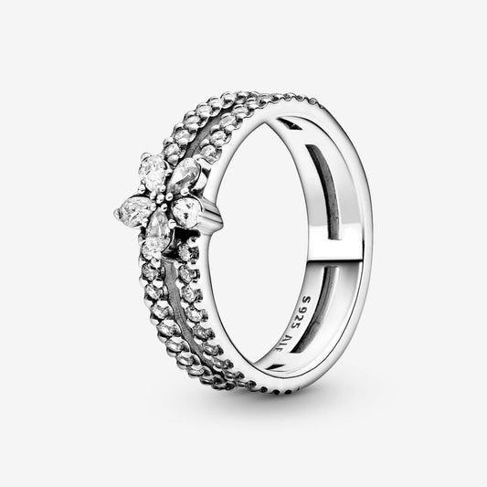 Anello doppio Fiocco di neve scintillante - Simmi gioiellerie -Anelli