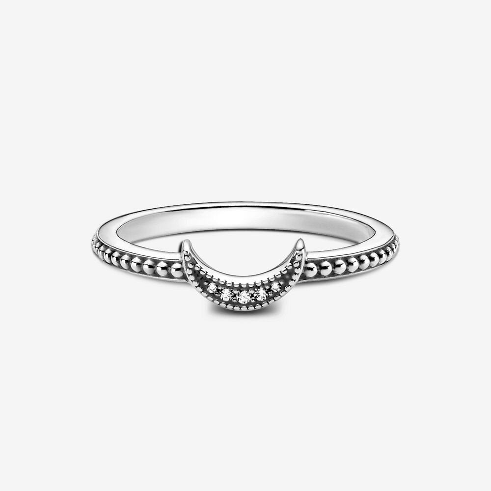 Anello Falce di luna con sfere - Simmi gioiellerie -Anelli