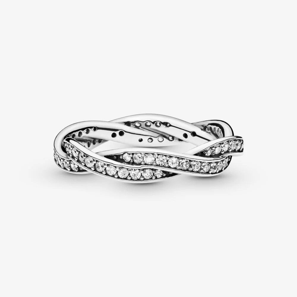 Anello Linee intrecciate scintillante - 190892CZ - Simmi Gioiellerie -Anelli