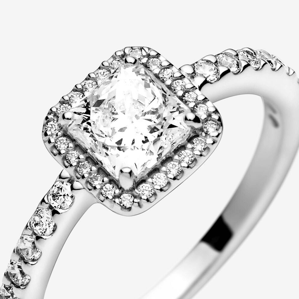 Anello Punto Luce scintillante con pietra quadrata - Simmi gioiellerie -Anelli