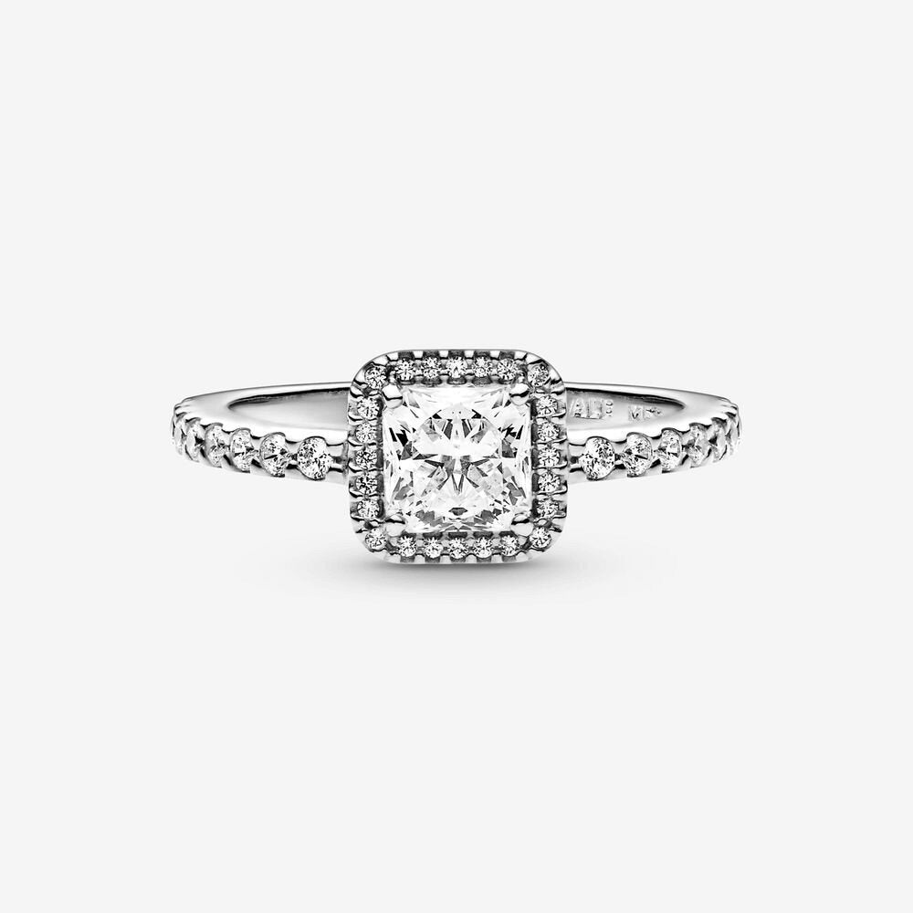 Anello Punto Luce scintillante con pietra quadrata - Simmi gioiellerie -Anelli