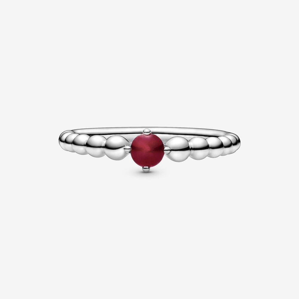 Anello rosso scuro decorato con sfere - Simmi gioiellerie -Anelli