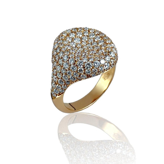 Anello sigillo in oro e diamanti - Simmi Gioiellerie -anelli