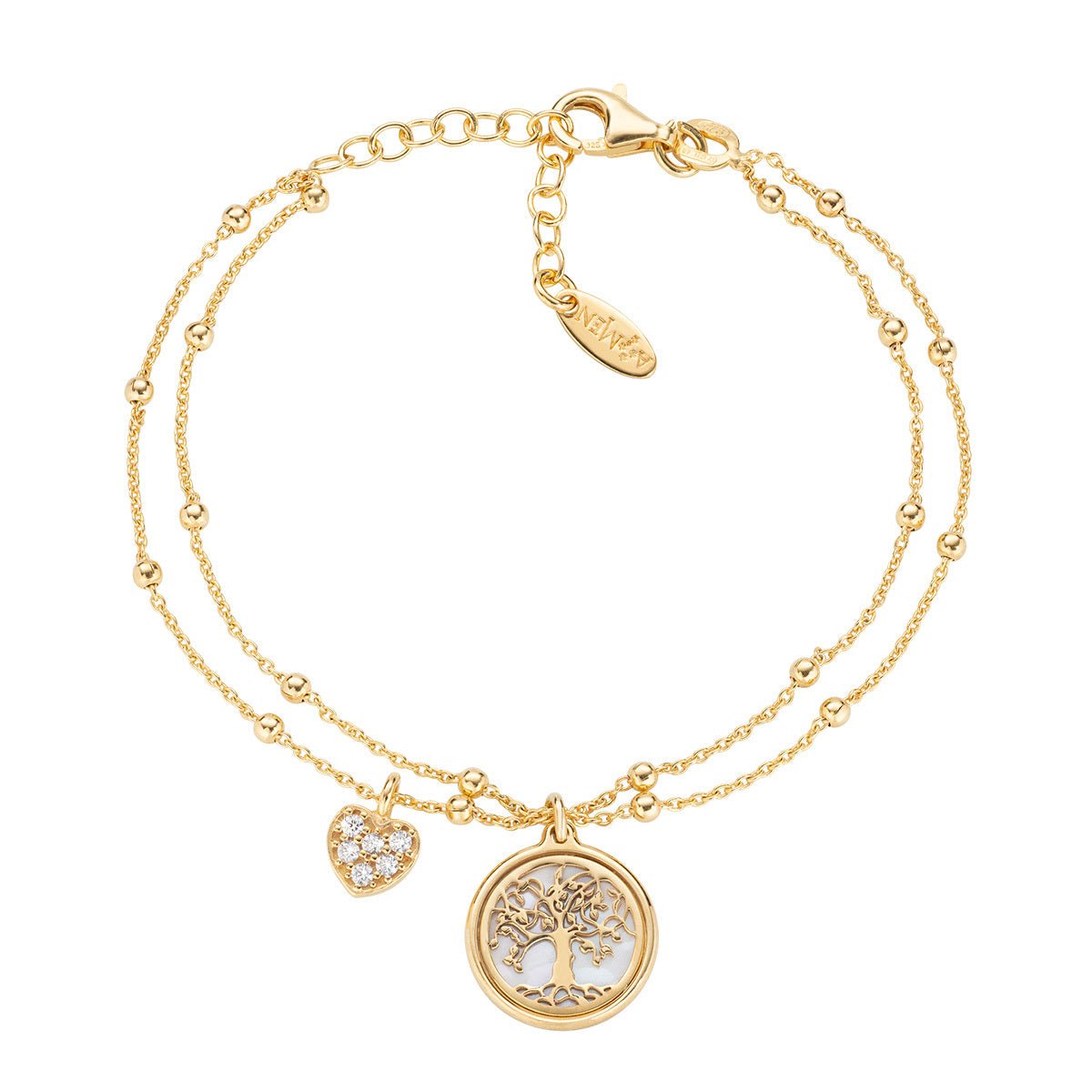 Bracciale Albero della Vita e Cuore Zirconi - BR2ALCUG - Simmi Gioiellerie -Bracciali
