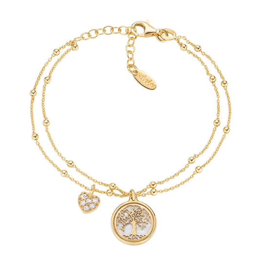 Bracciale Albero della Vita e Cuore Zirconi - BR2ALCUG - Simmi Gioiellerie -Bracciali