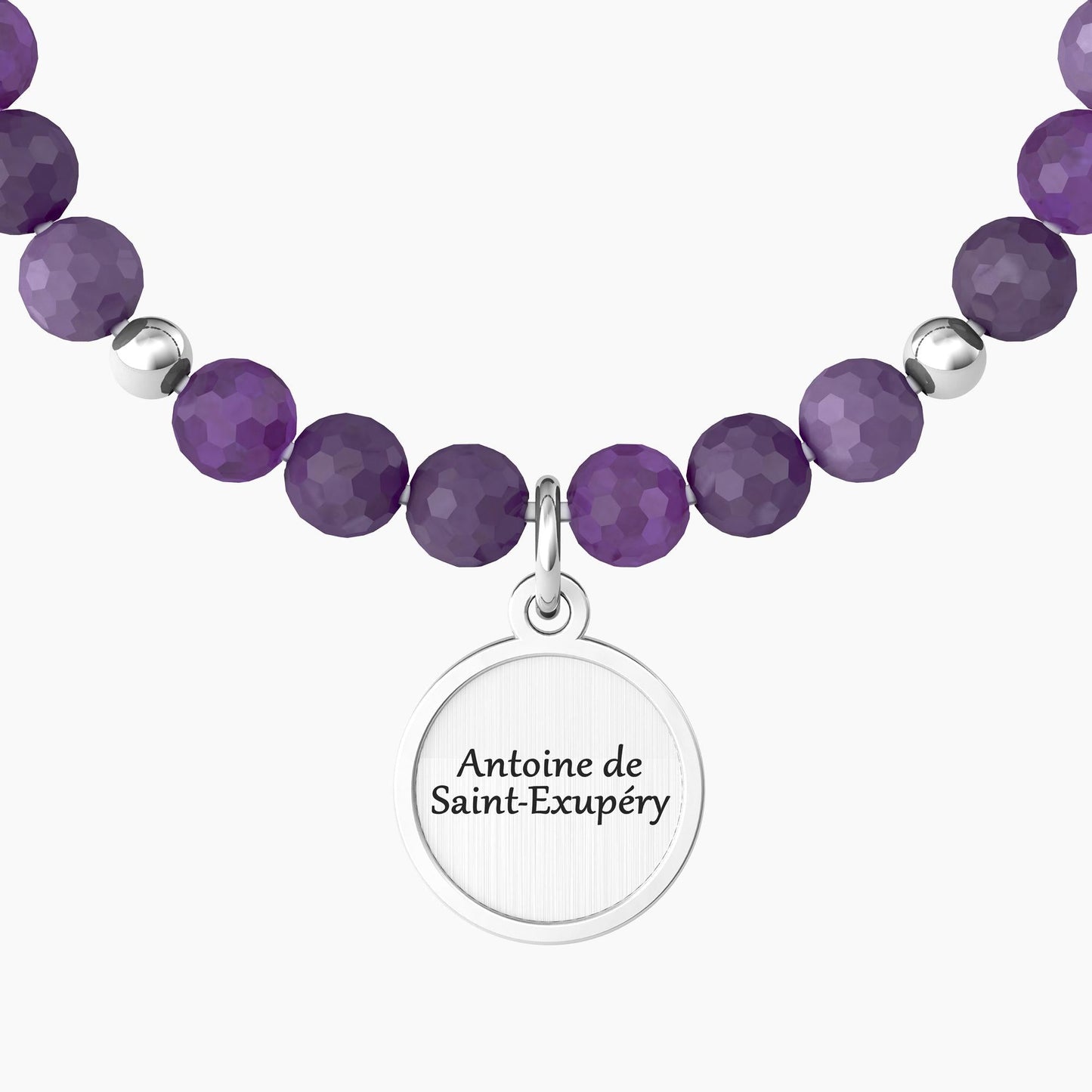 Bracciale ametista con frase "l'essenziale è invisibile agli occhi" L'ESSENZIALE È INVISIBILE … ANTOINE DE SAINT-EXUPÉRY - 732108 - Simmi Gioiellerie -Bracciali