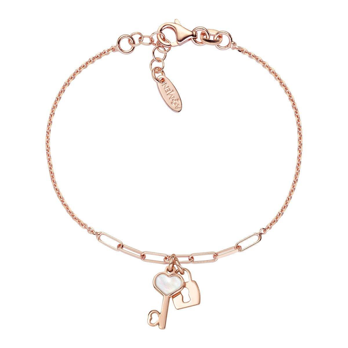 Bracciale Amore Lucchetto e Chiave Rosè - Simmi gioiellerie -Bracciale