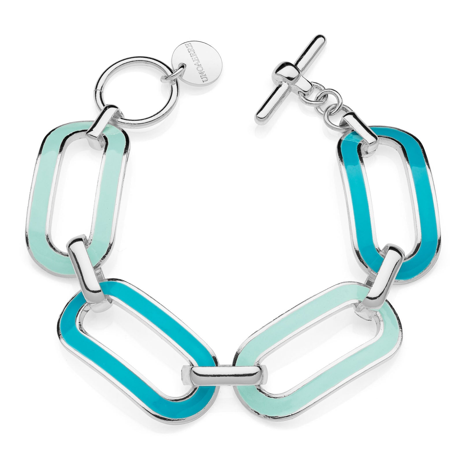 Bracciale argentato con smalto azzurro - 2080 - Simmi Gioiellerie -Bracciali