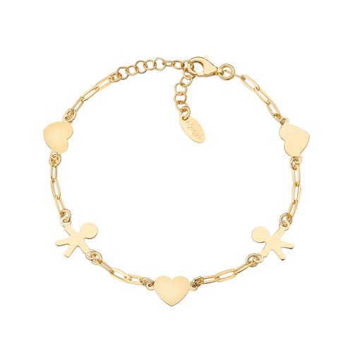 Bracciale Catena Bambino e Cuori Dorato - BRCACUBIMAG - Simmi Gioiellerie -Bracciali