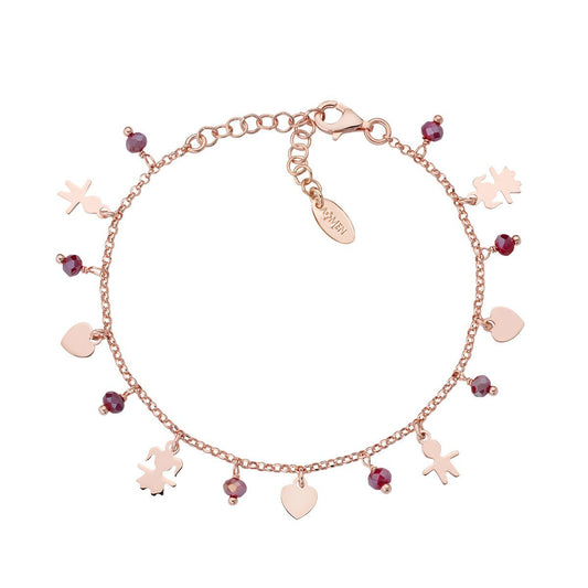 Bracciale Charm Bambini e Cuori Rosè - Simmi Gioiellerie -Bracciali