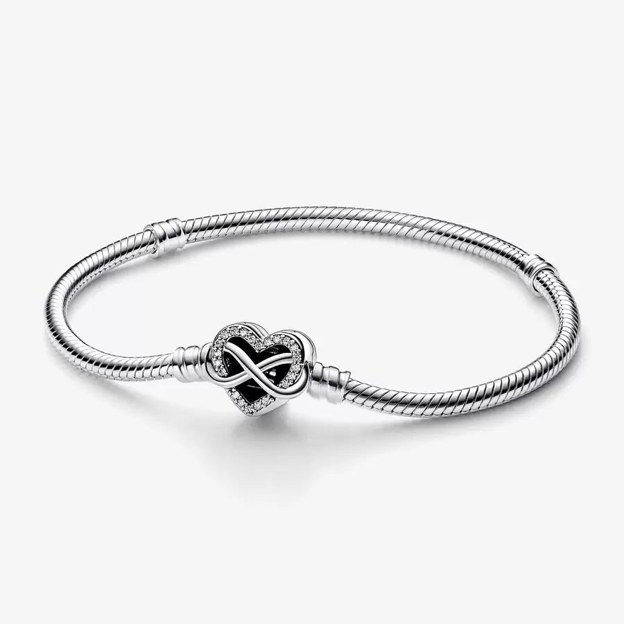 Bracciale con Chiusura Cuore Infinito Pietre Luminose - 592645C01 - Simmi Gioiellerie -Bracciali