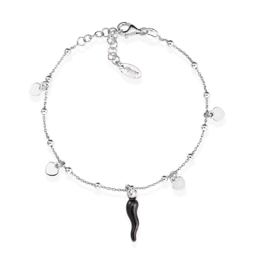 Bracciale Cornetto Nero Cuori - BRCSHBN3 - Simmi gioiellerie -Bracciale