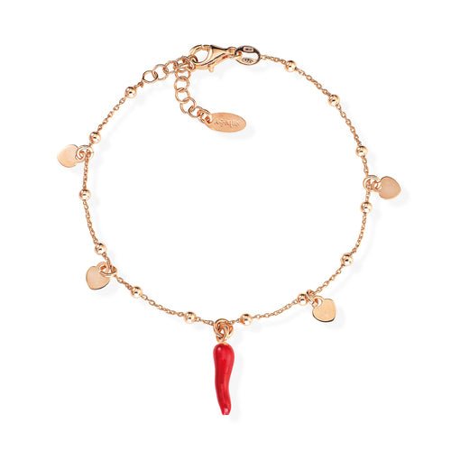 Bracciale Cornetto Rosso Cuori - BRCSHRR3 - Simmi Gioiellerie -Bracciali