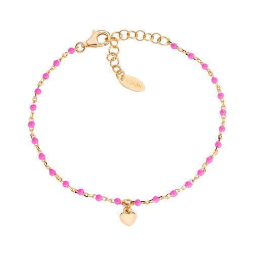 Bracciale da donna Amen - Bracciale "Cuore" in Argento Dorato con Smalto- BRSMCUGF3 - Simmi Gioiellerie -Bracciali