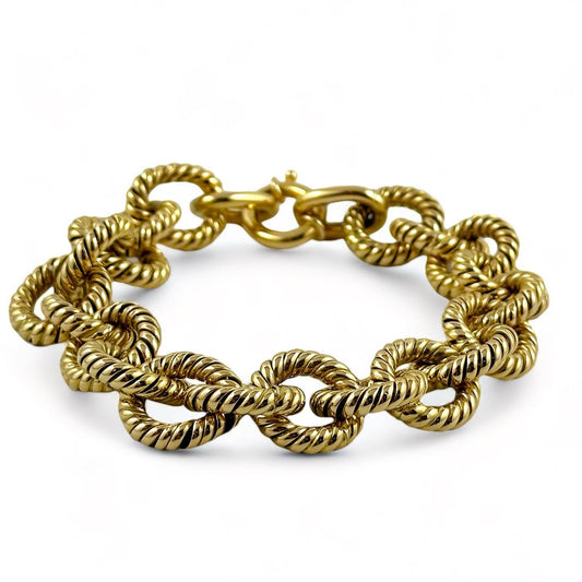 Bracciale da donna con maglia ad anelli in oro giallo - Simmi Gioiellerie -Bracciali