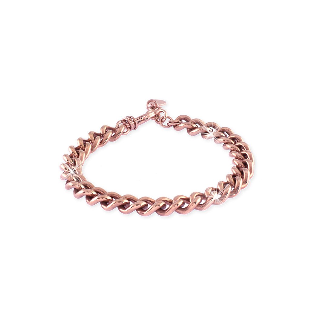 Bracciale da donna Unoaerre con catena grumetta mini in bronzo dorato rosa - 1378 - Simmi Gioiellerie -Bracciali