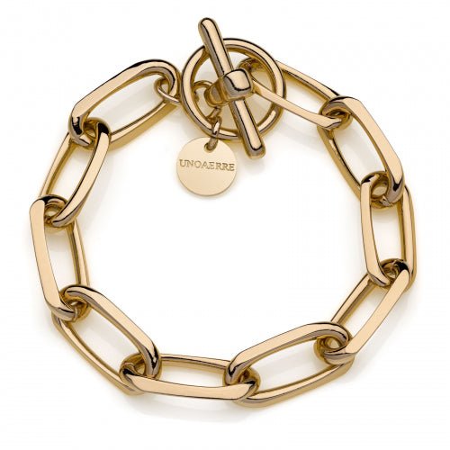 Bracciale da donna Unoaerre in bronzo dorato catena forzatina - 2022 - Simmi Gioiellerie -Bracciali