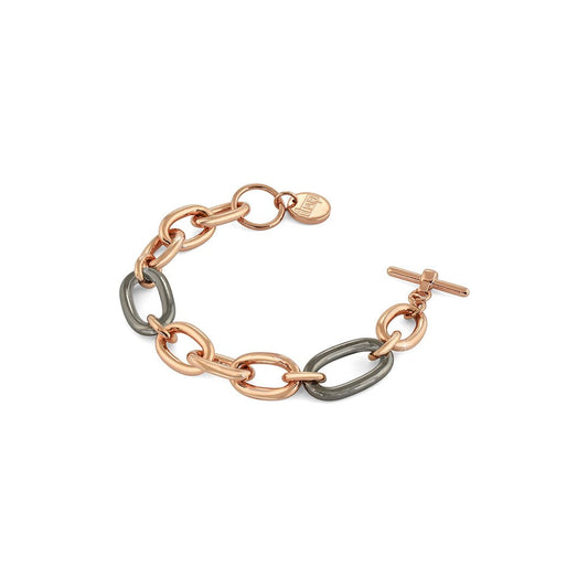 Bracciale da donna Unoaerre in bronzo dorato rosa e nero - 1673 - Simmi Gioiellerie -Bracciali