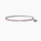 Bracciale elastico con sfere lucide e zirconi rosa - BRACCIALE DEI DESIDERI - 732206 - Simmi Gioiellerie -Bracciali