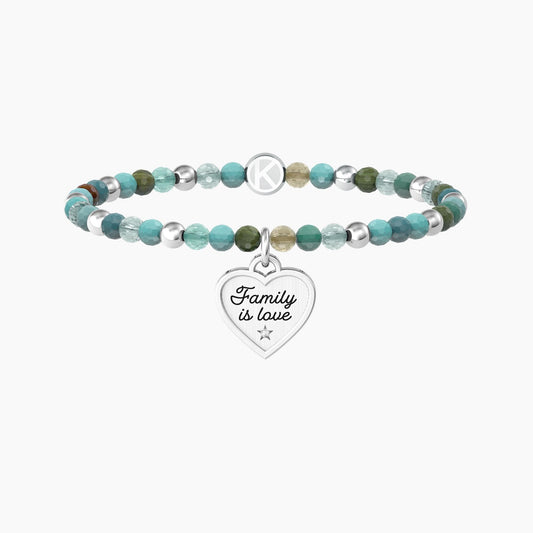 Bracciale famiglia con agata multicolor e ciondolo cuore - CUORE | FAMILY IS LOVE - 732216 - Simmi Gioiellerie -Bracciali